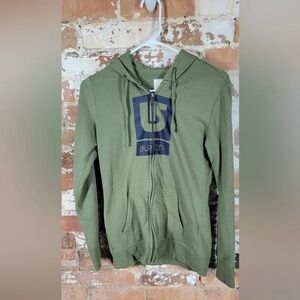 Burton Green Zip Up Sweater with Graphic Design